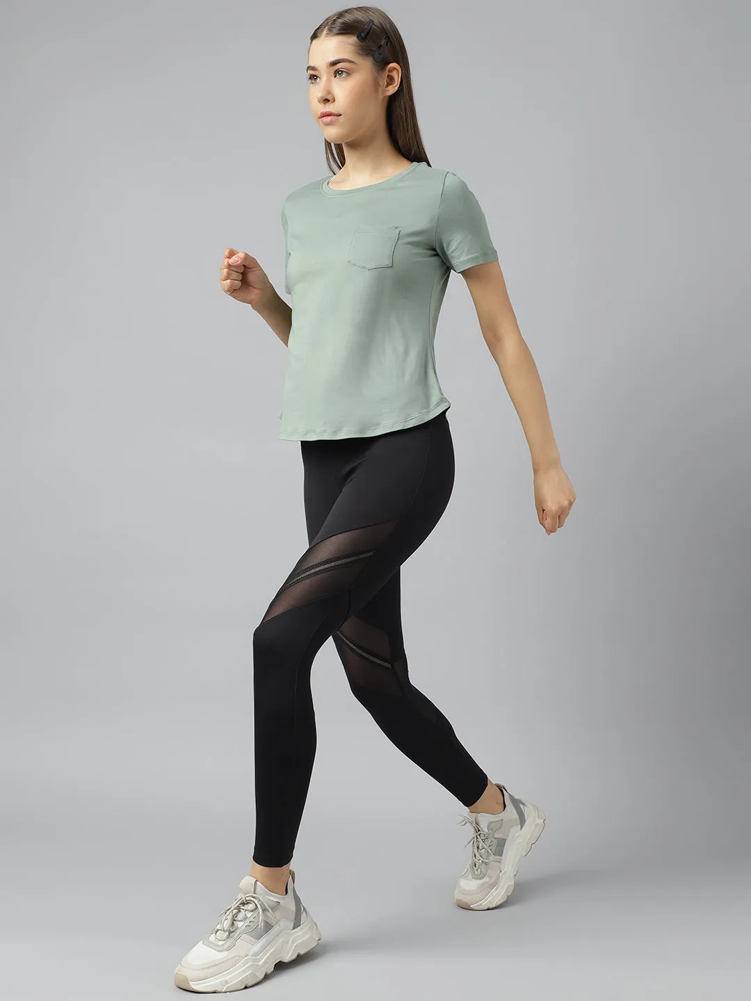 Fitkin women short sleeves t-shirt with laser cut detail