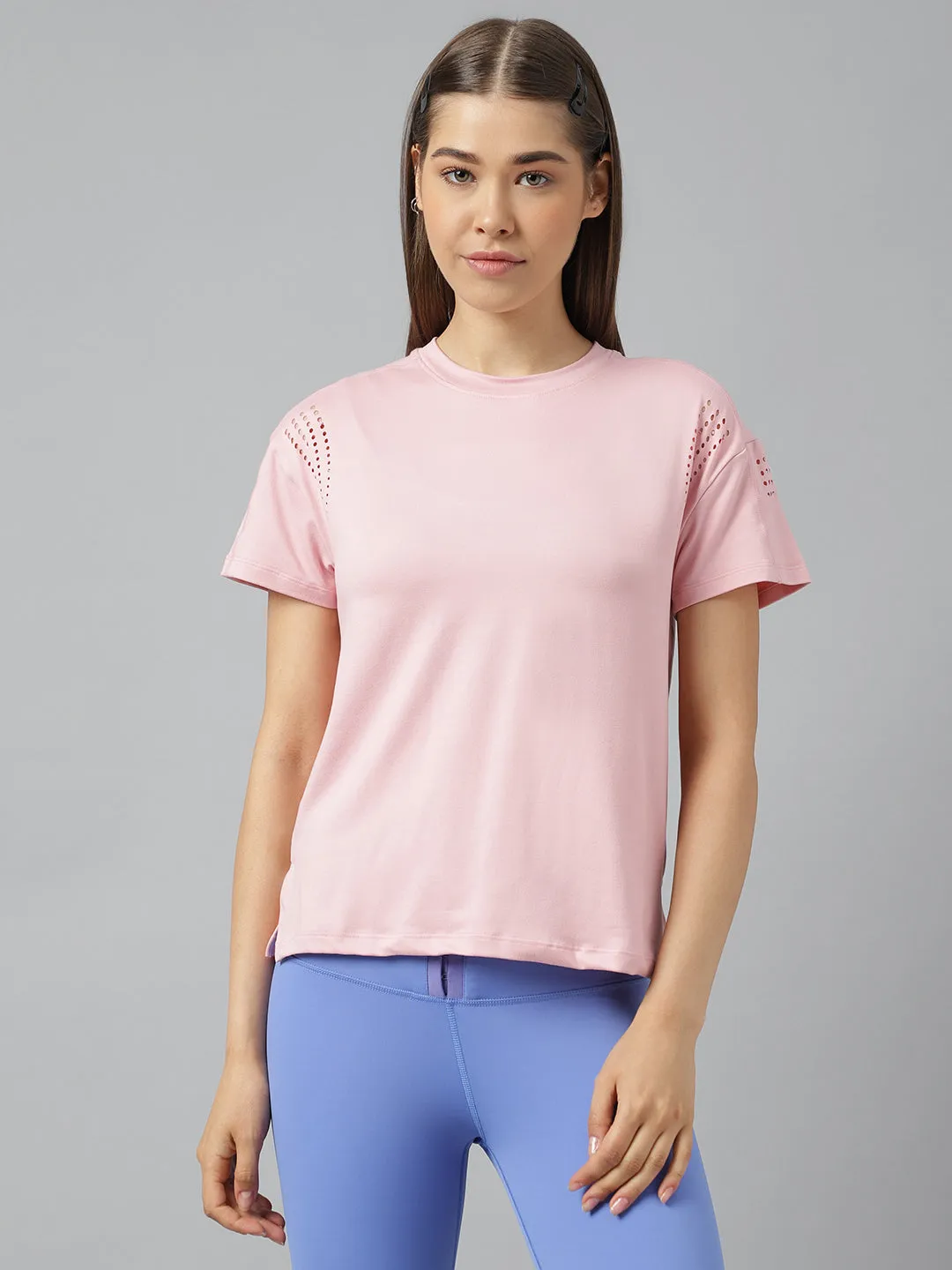 Fitkin women short sleeves t-shirt with laser cut detail
