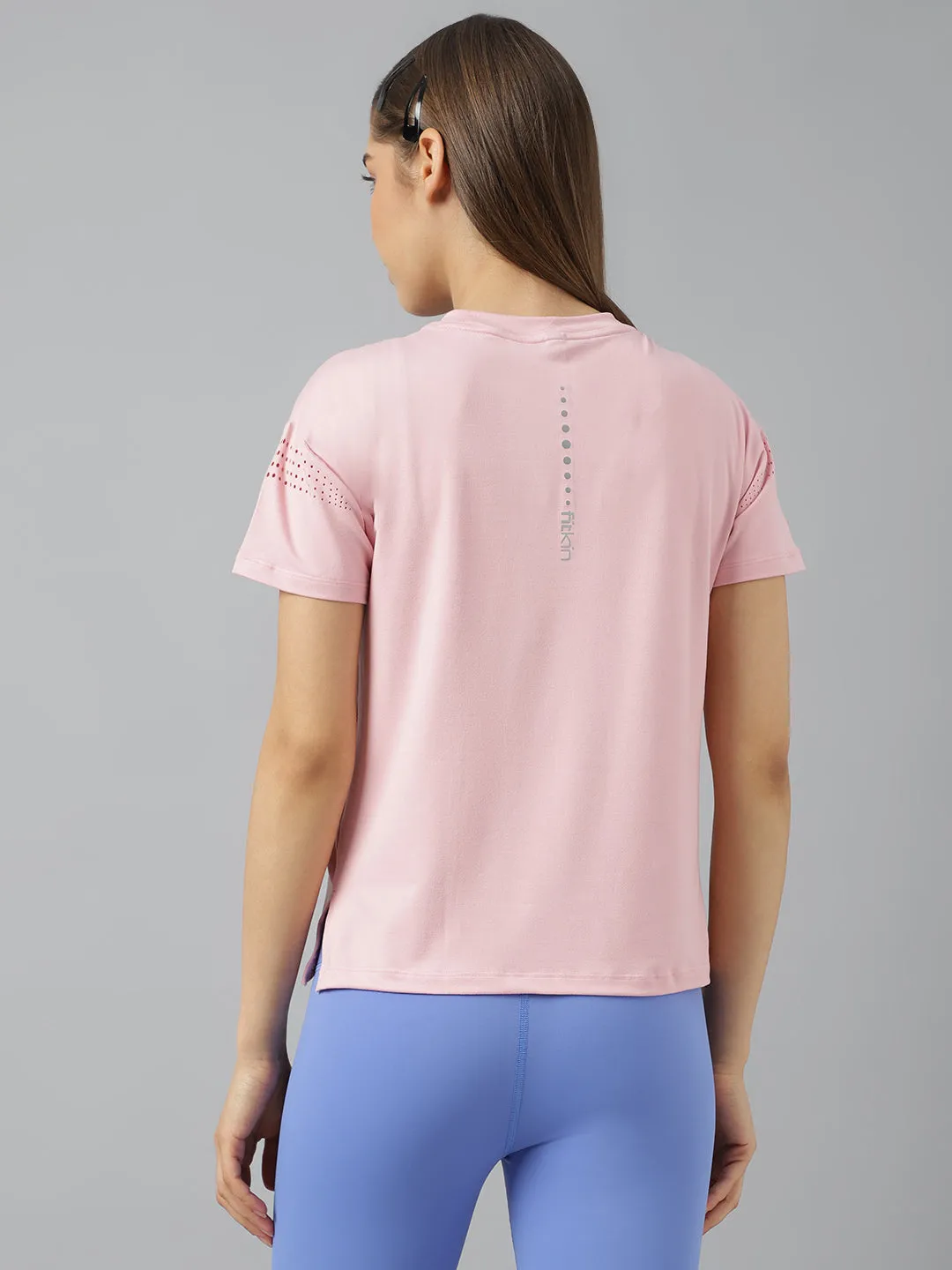 Fitkin women short sleeves t-shirt with laser cut detail