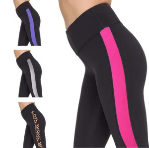 Fitness Leggings Leather Strap Stitching Nine Points Yoga Pants new fashion