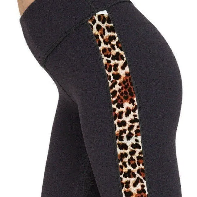 Fitness Leggings Leather Strap Stitching Nine Points Yoga Pants new fashion