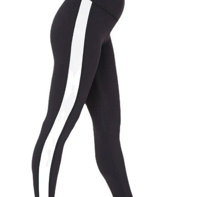 Fitness Leggings Leather Strap Stitching Nine Points Yoga Pants new fashion