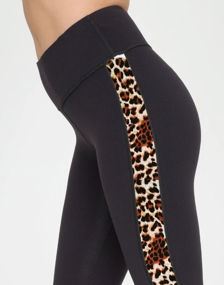 Fitness Leggings Leather Strap Stitching Nine Points Yoga Pants new fashion