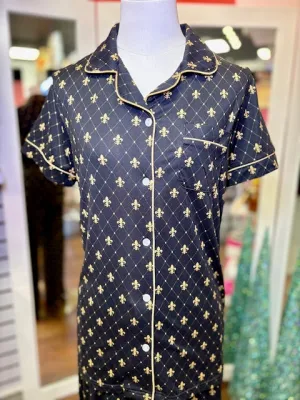 Fleur de Lis PJ Vneck Top