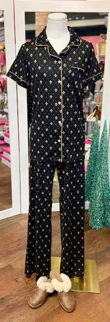 Fleur de Lis PJ Vneck Top