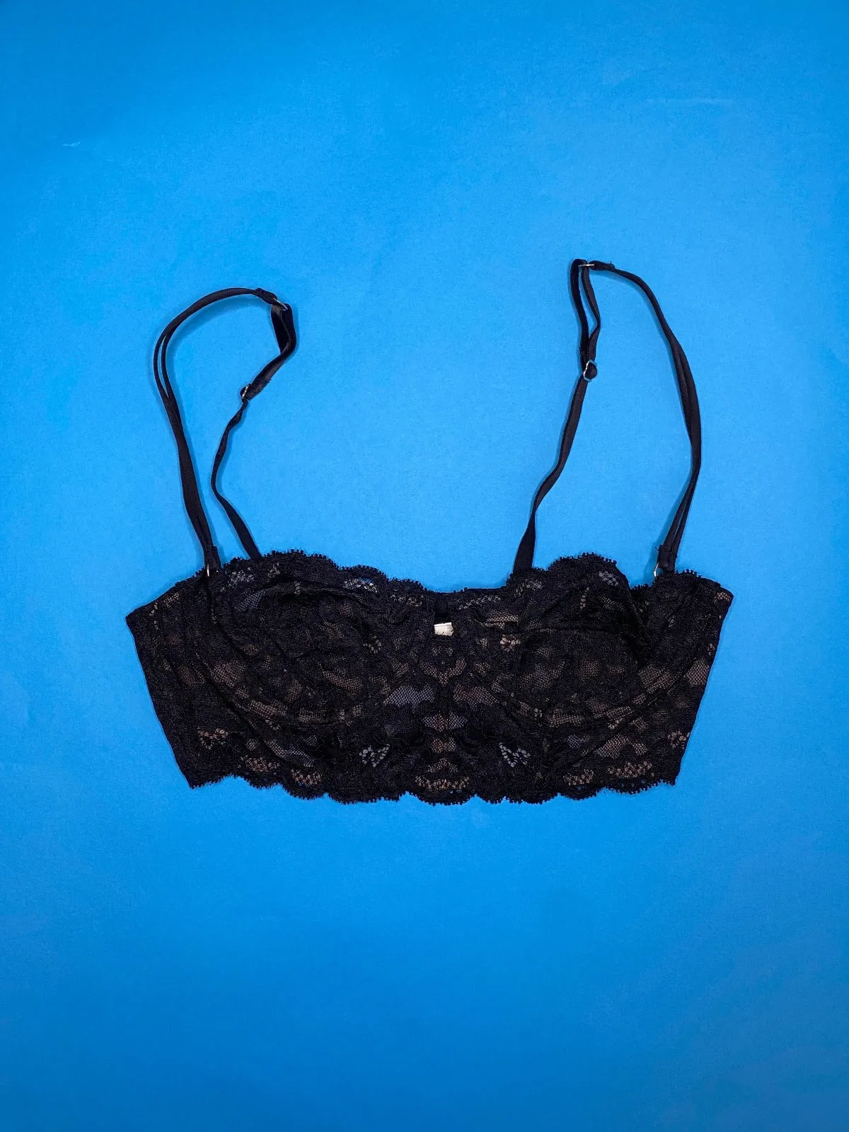 Fleur du Mal: Charlotte Lace Longline Balconette Bra - Black