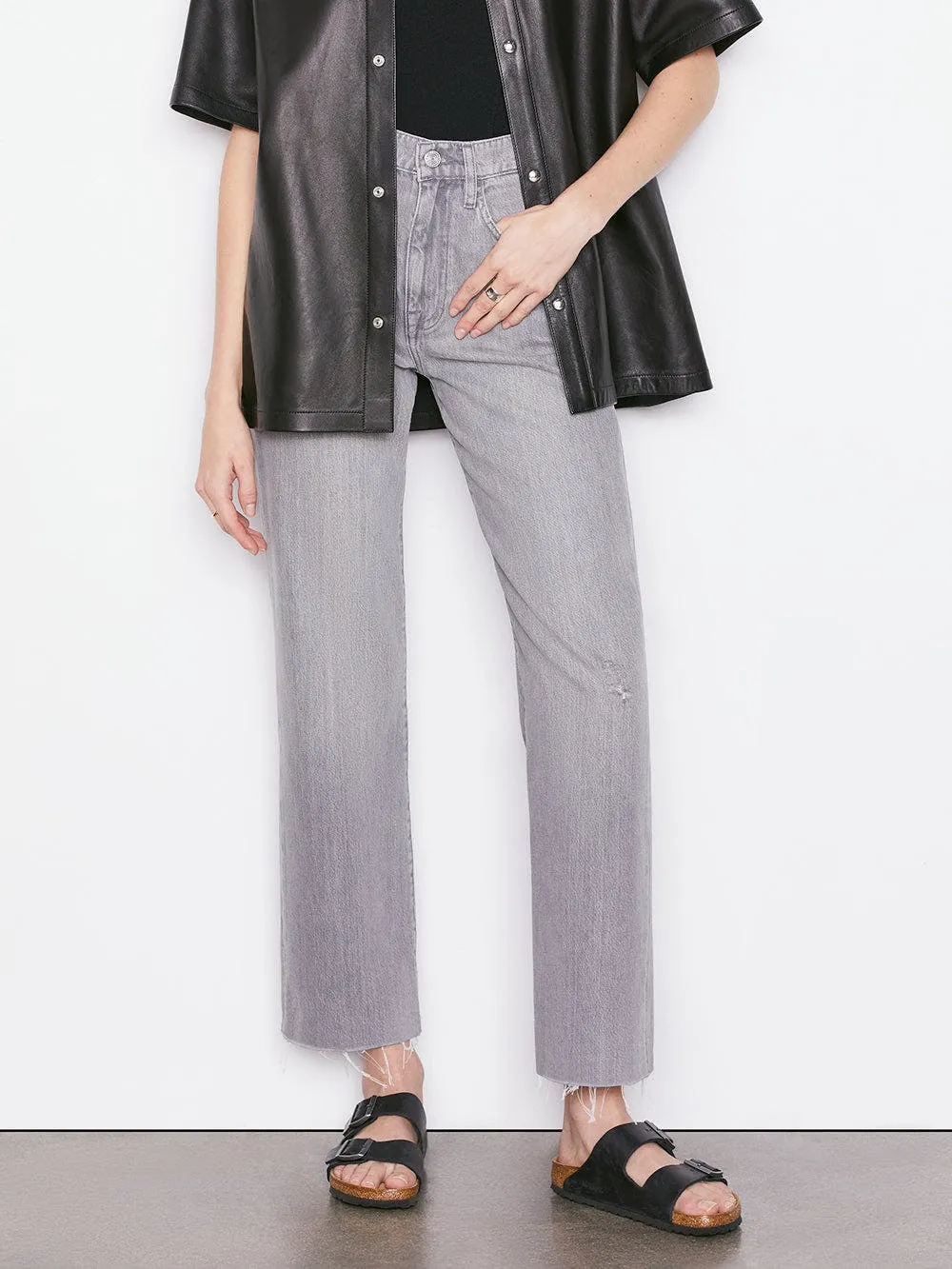 Frame - Le Jane Crop Raw Hem Jeans - Somber