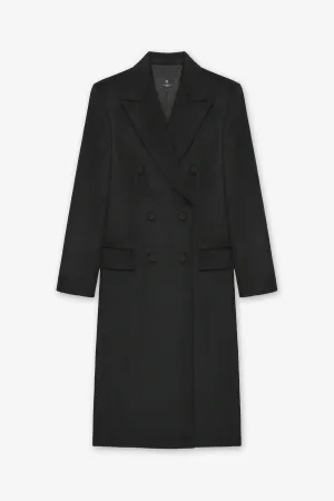 FRANNIE HEATHER BLACK OVERCOAT