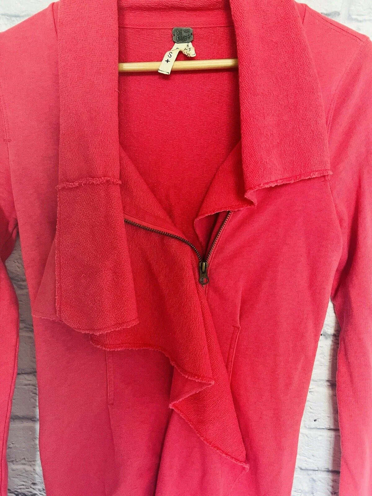 FREE PEOPLE For The Free Womens Pink Jacket Activewear Sweat Coat Zip Sz S EUC