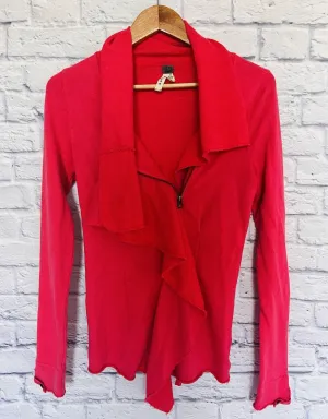 FREE PEOPLE For The Free Womens Pink Jacket Activewear Sweat Coat Zip Sz S EUC