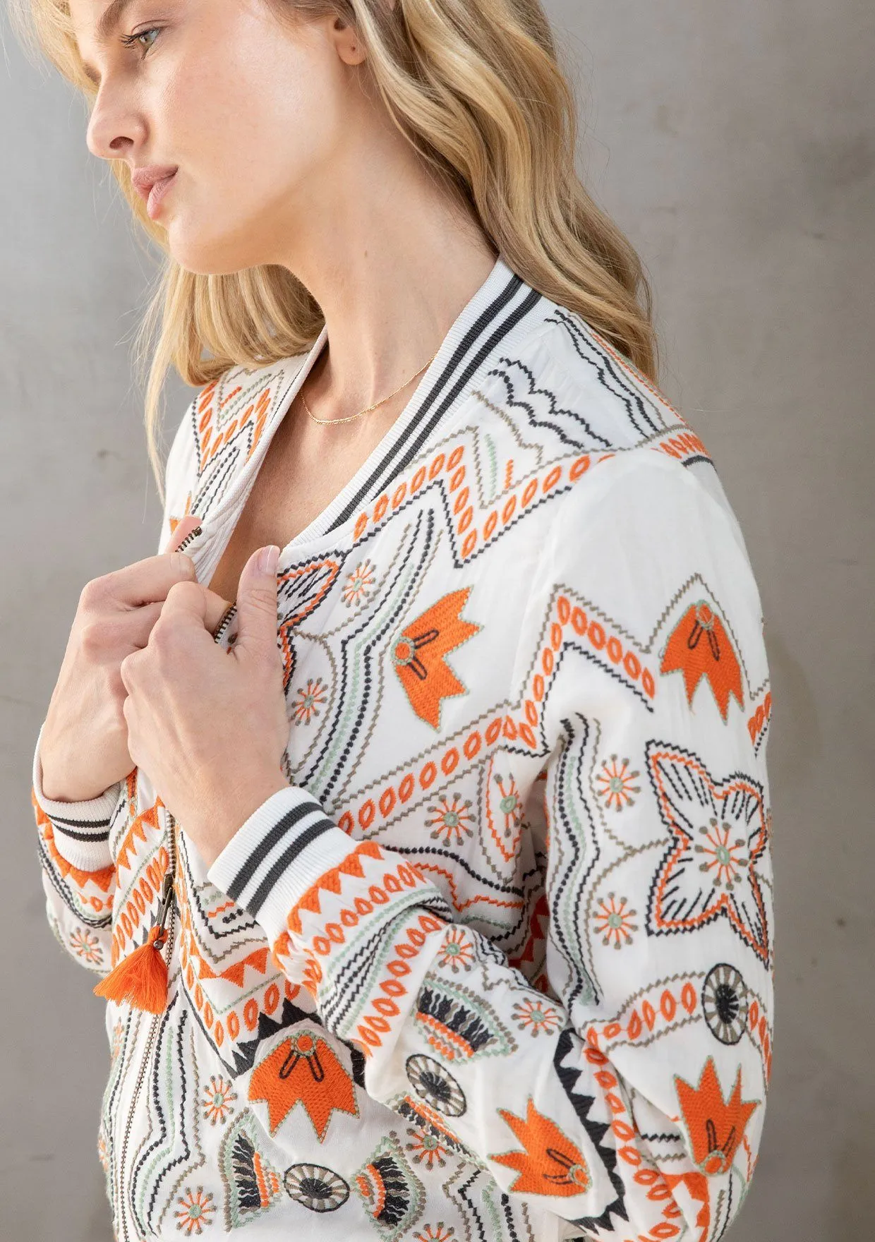 Freyja Embroidered Bomber