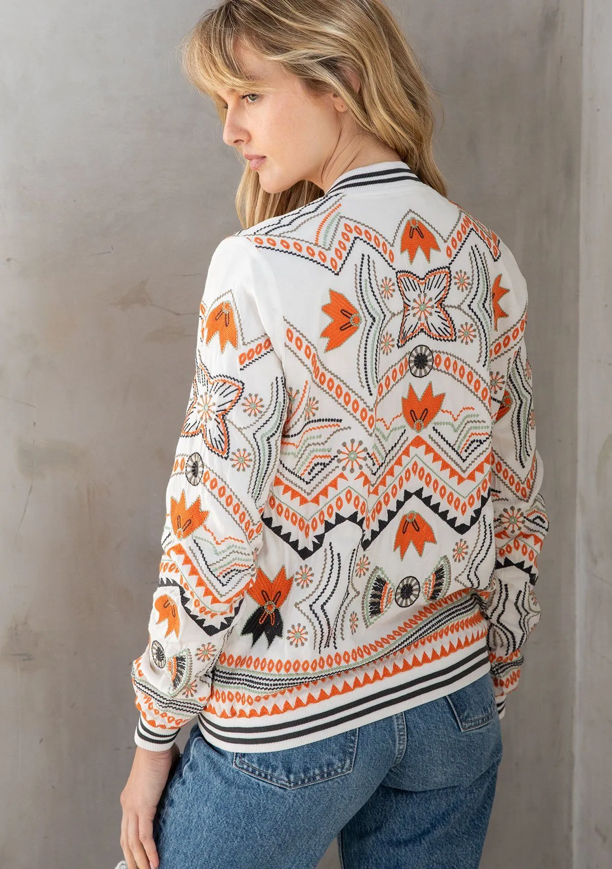 Freyja Embroidered Bomber
