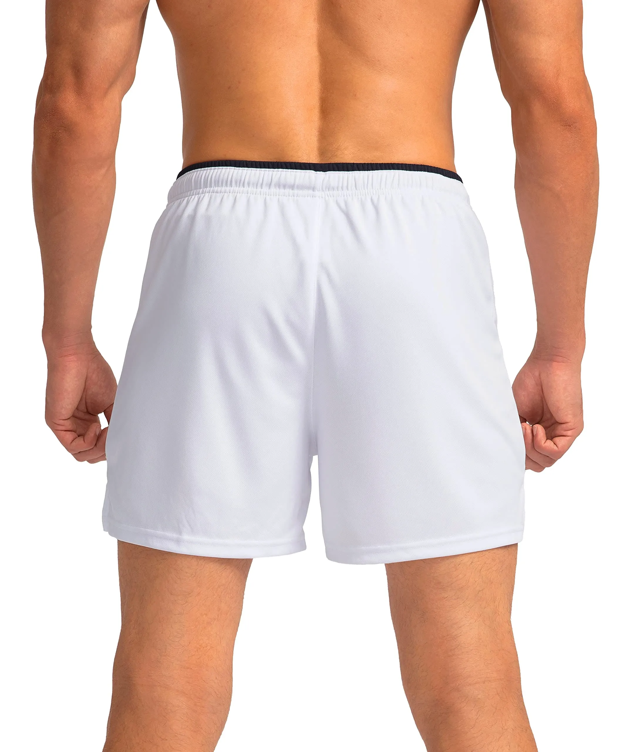G Gradual Men's Running Shorts with Zipper Pockets Quick Dry Gym Athletic Workout 5" Shorts for Men (White)