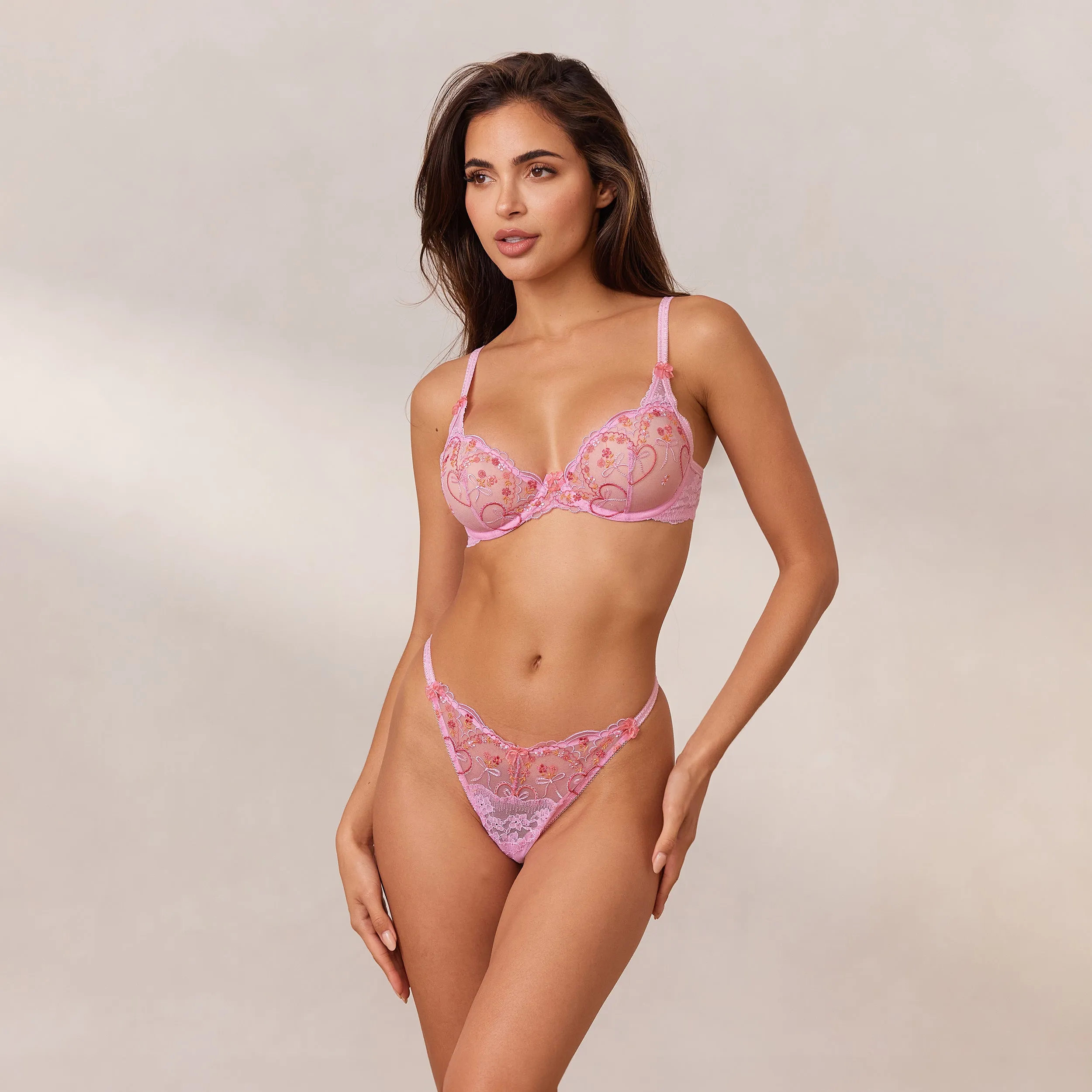 Gardenia Plunge Balcony Soutien-Gorge - Rose