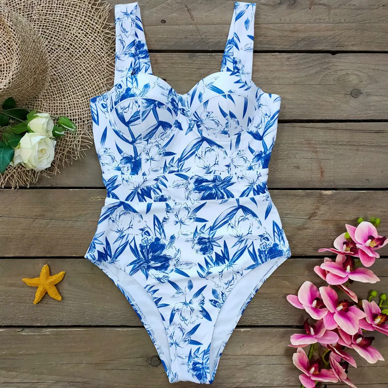 Gather Thin Flab Hiding One-piece Ladies Swimsuit trendy