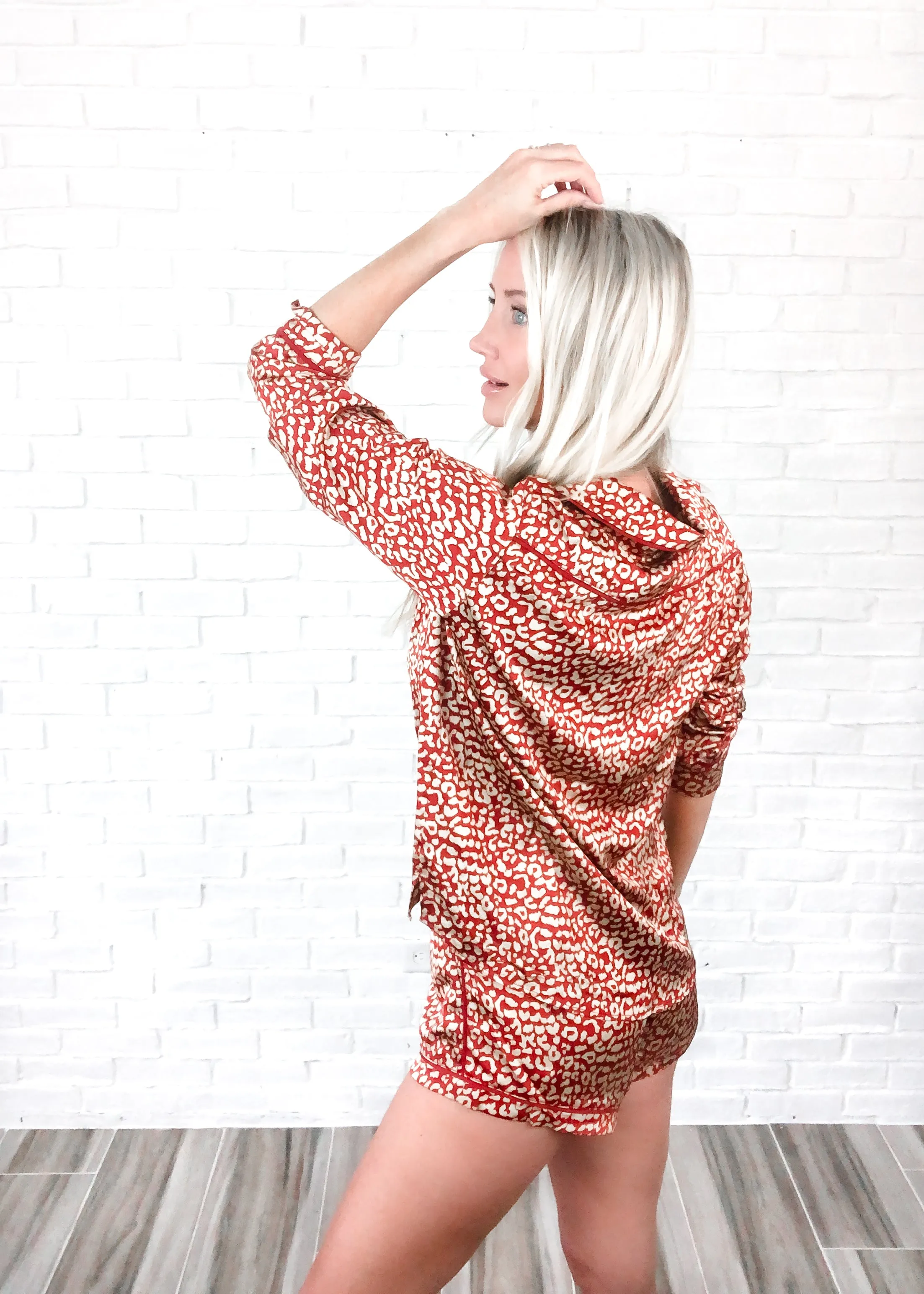 Gemma Red Leopard Pajama Bottoms