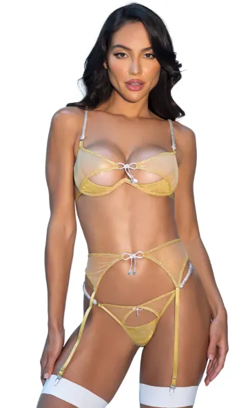 Gilded Beauty 3-Piece Garter Set - LI726
