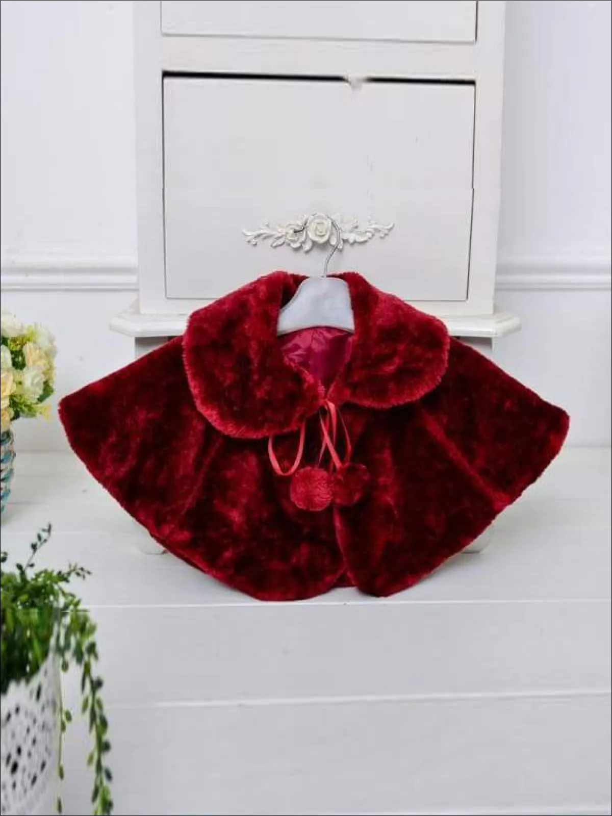 Girls Pom Pom Furry Bolero