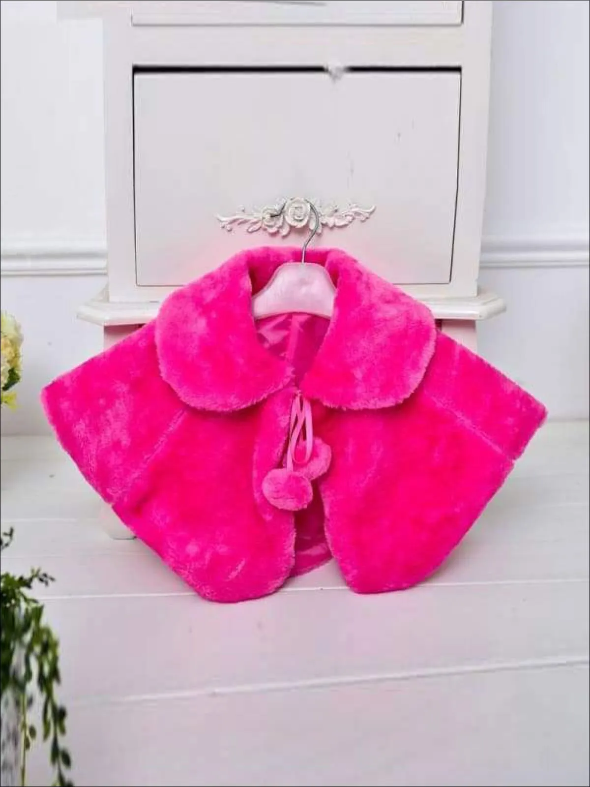 Girls Pom Pom Furry Bolero