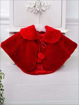 Girls Pom Pom Furry Bolero