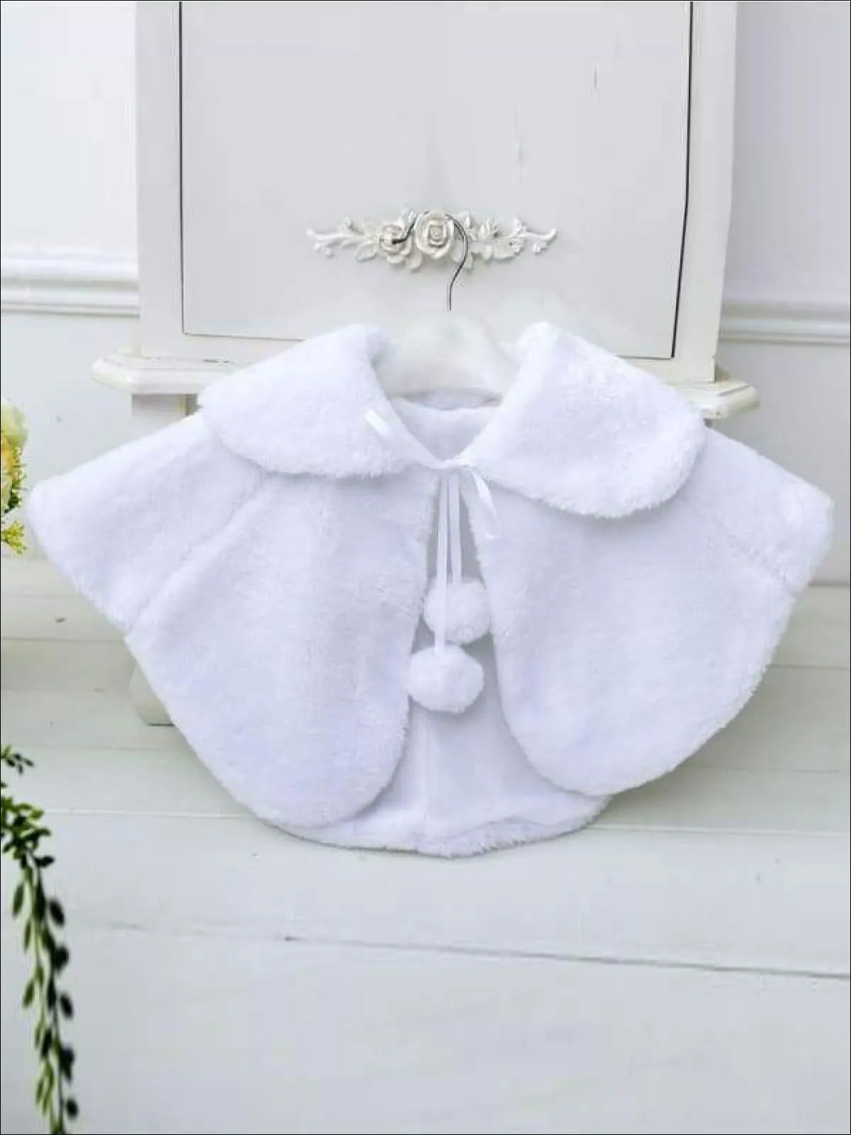 Girls Pom Pom Furry Bolero