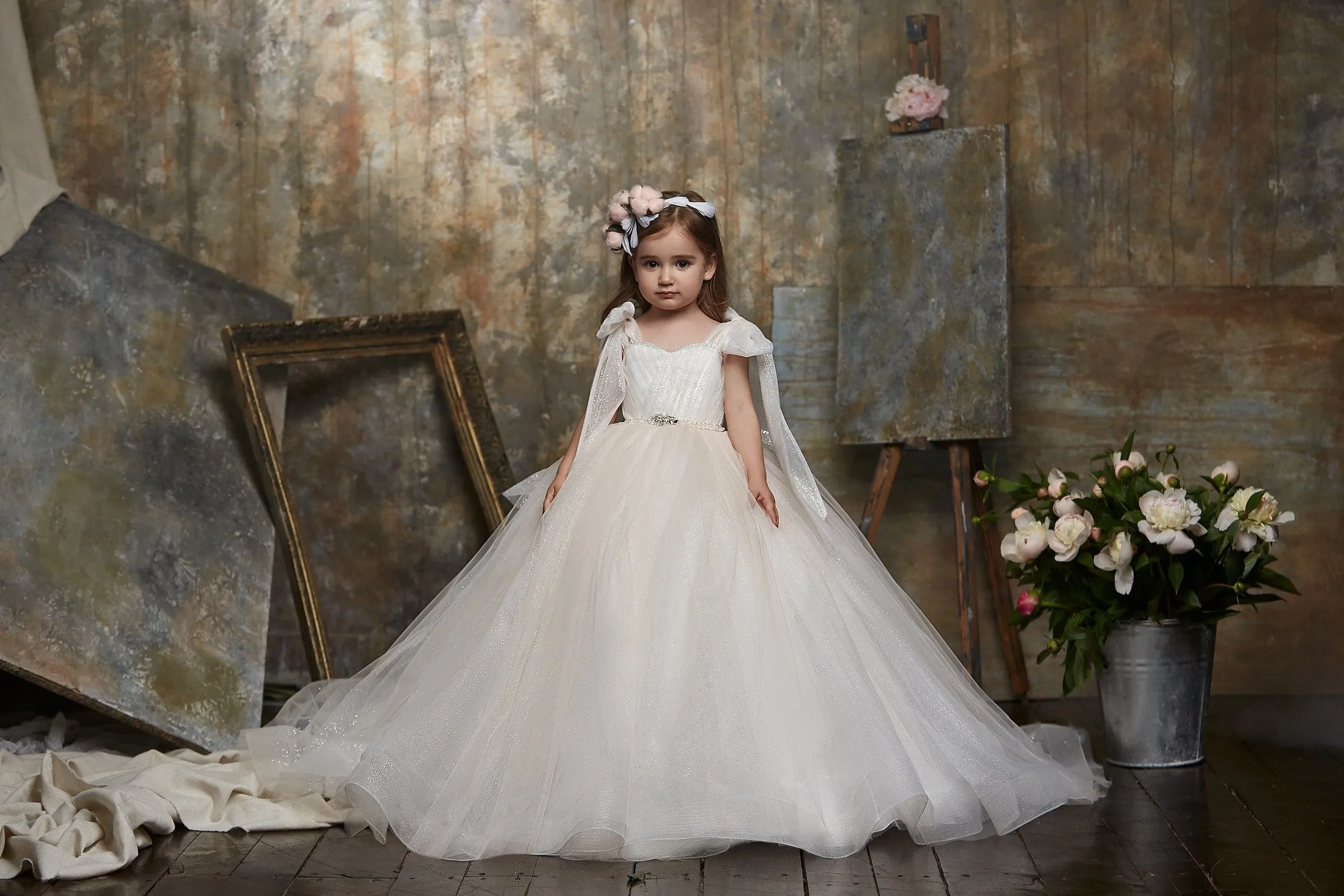 Glitter Tulle Ballgown Dress for Little Girls