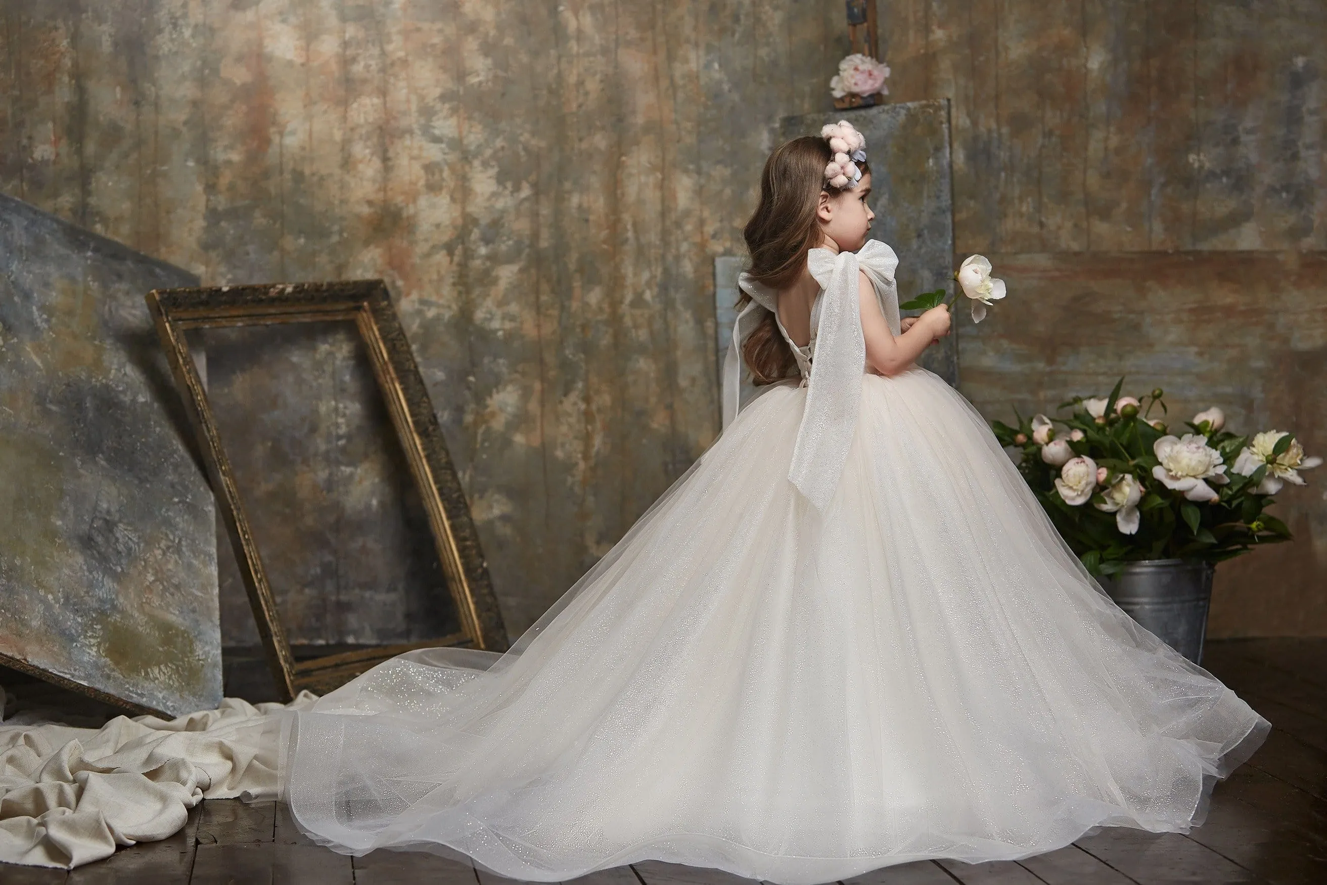 Glitter Tulle Ballgown Dress for Little Girls