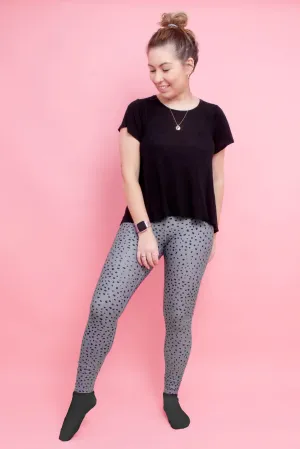 Grey Spots Women's Activewear Leggings - Tall 33" inside leg