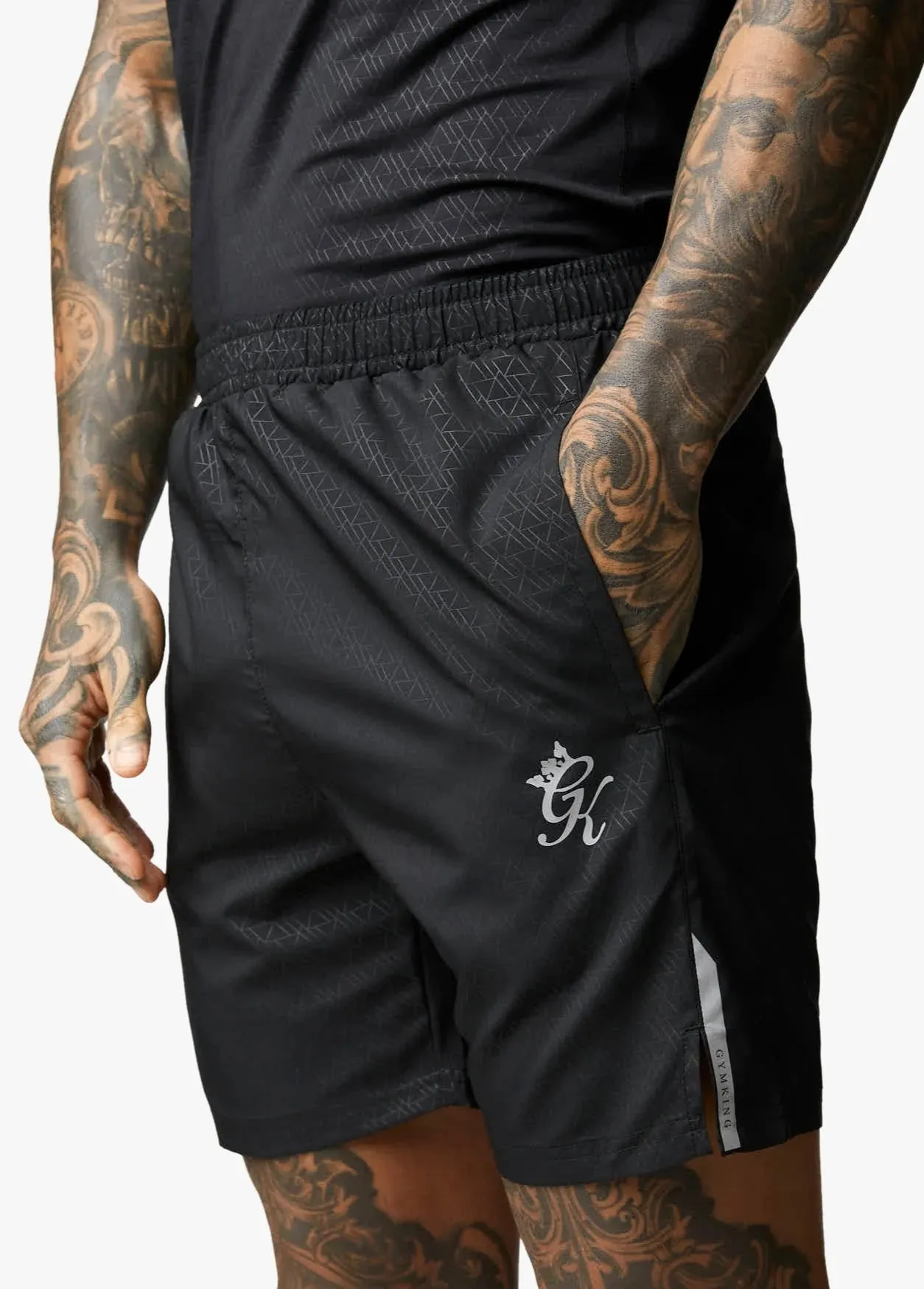 Gym King Debossed Victory Short 6.5" - Black