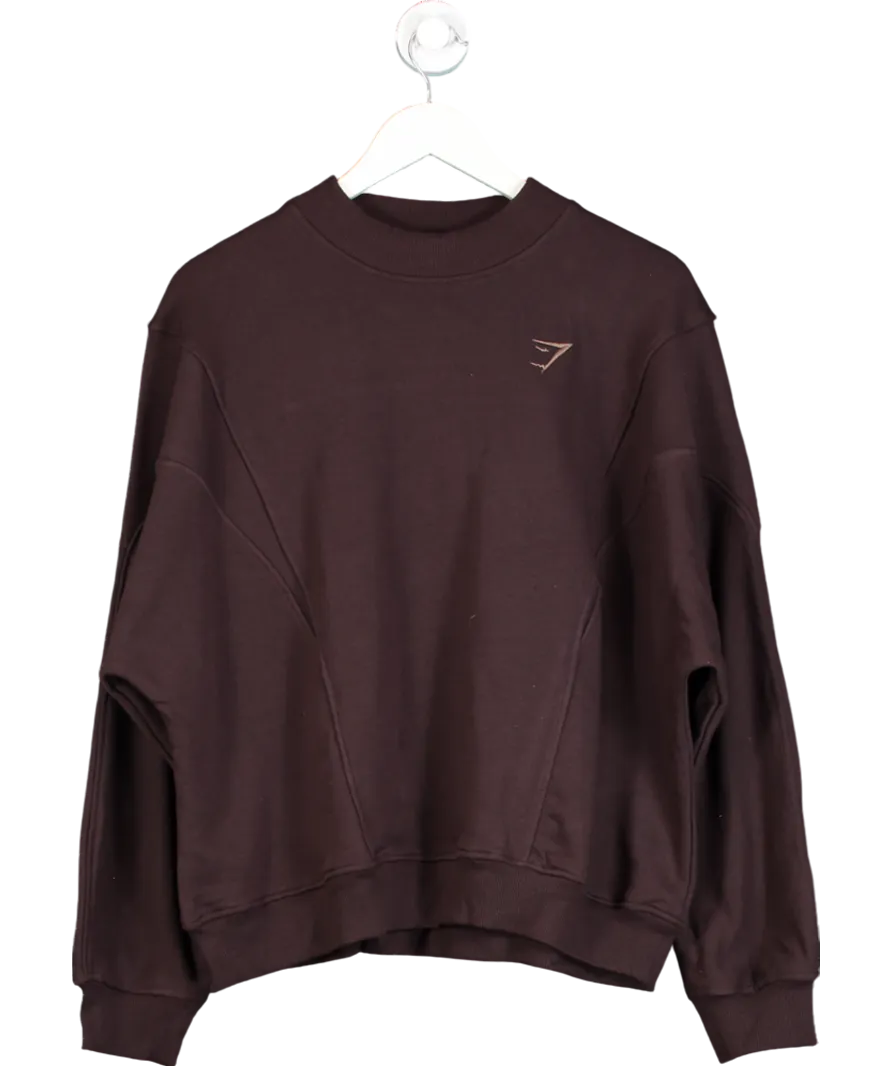 gymshark Brown Rest Day Cotton Contour Pullover UK M