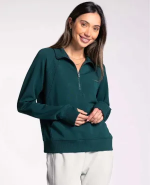 Half Zip Hoodie Evergreen