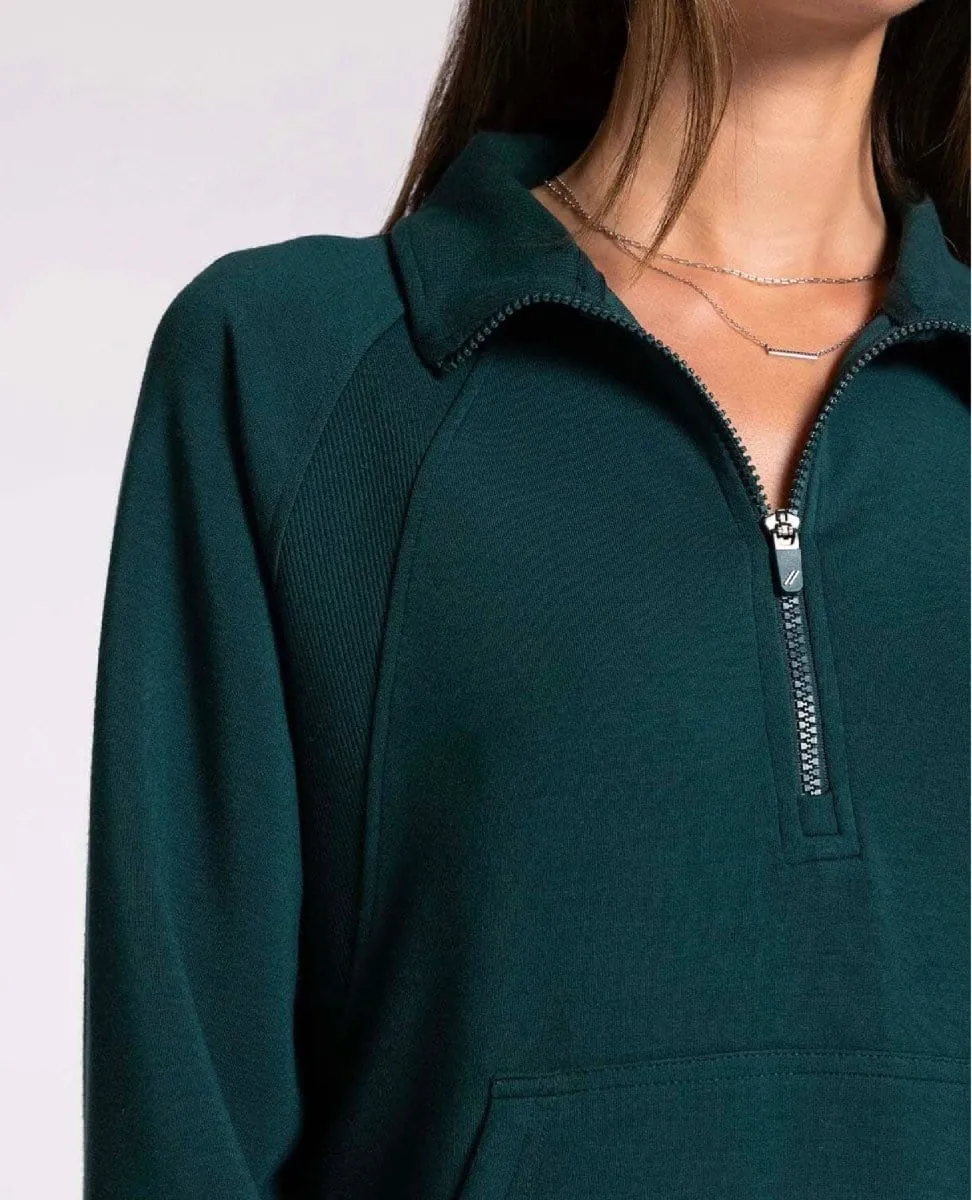 Half Zip Hoodie Evergreen