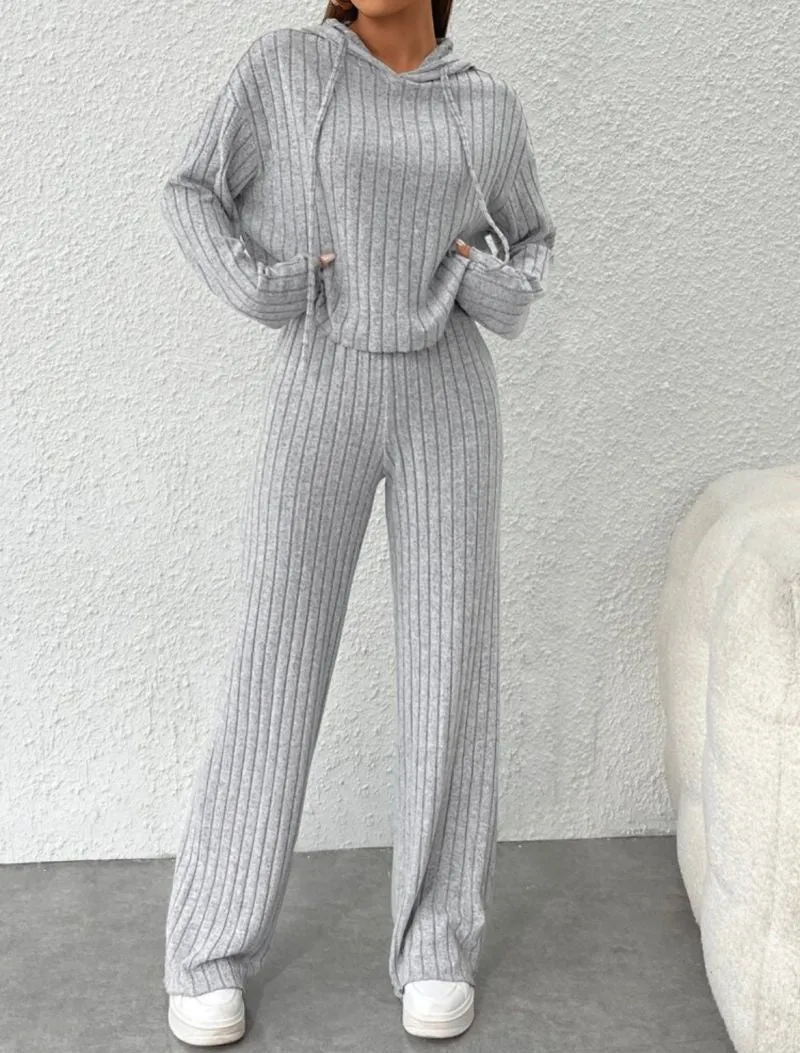 Hazel/ Relaxed Knit Hoodie Set