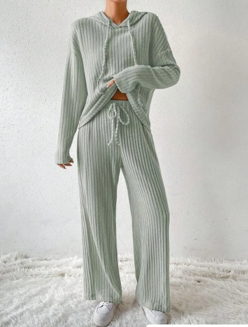 Hazel/ Relaxed Knit Hoodie Set