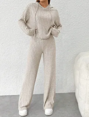 Hazel/ Relaxed Knit Hoodie Set