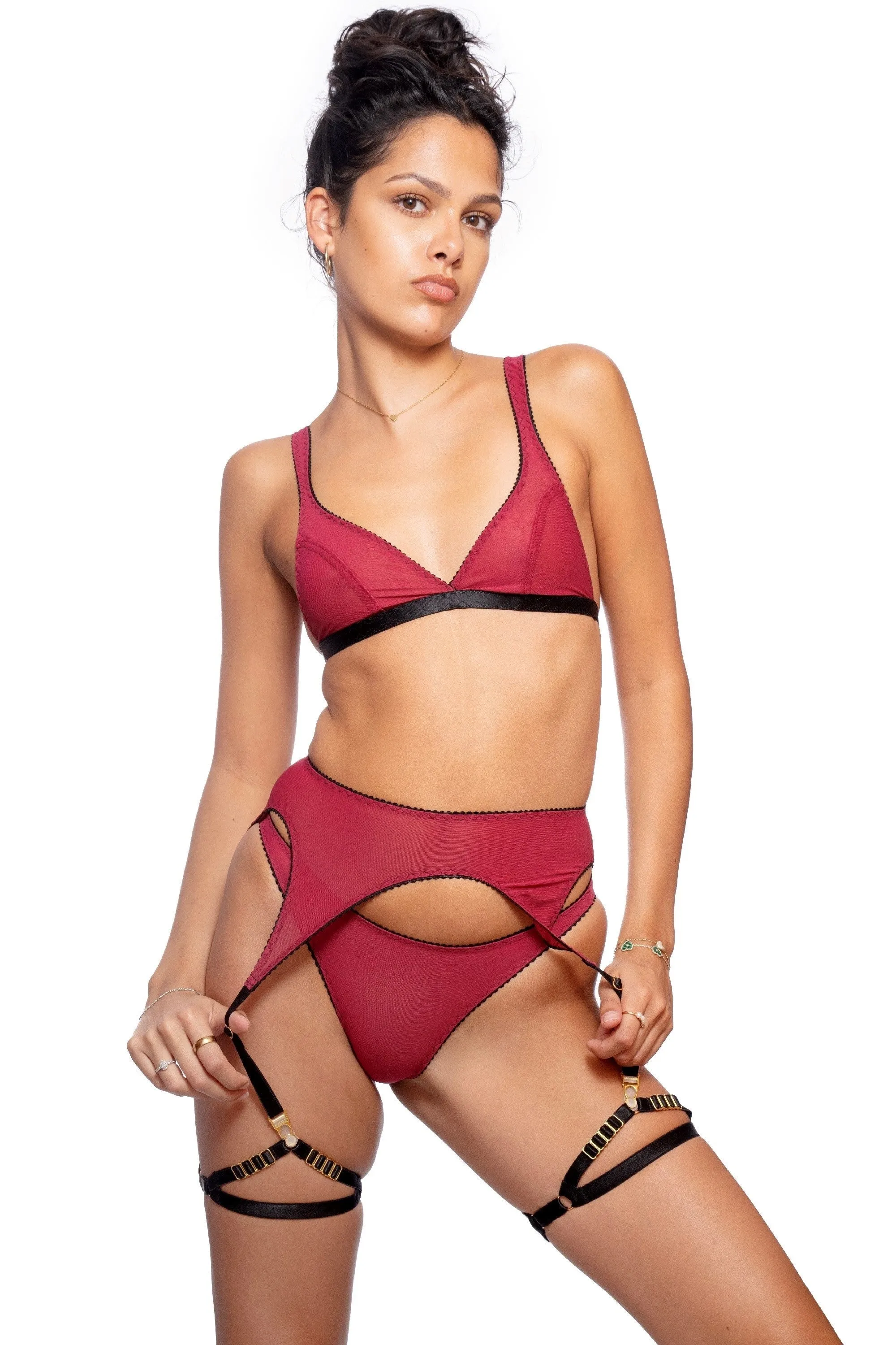 HEARTBREAKER mesh suspender belt
