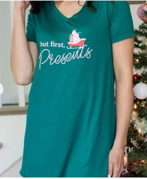 Hello Mello- But First, Presents Sleep Shirt