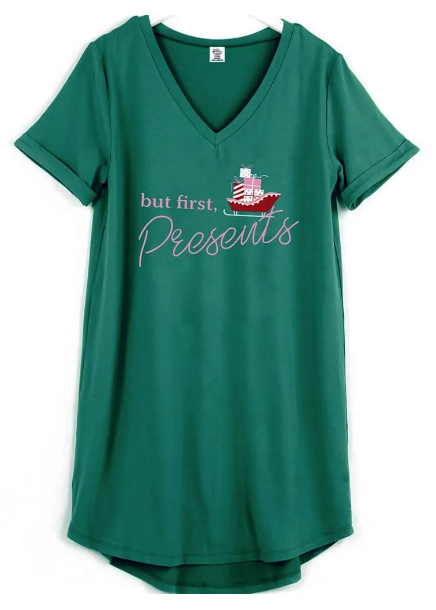 Hello Mello- But First, Presents Sleep Shirt