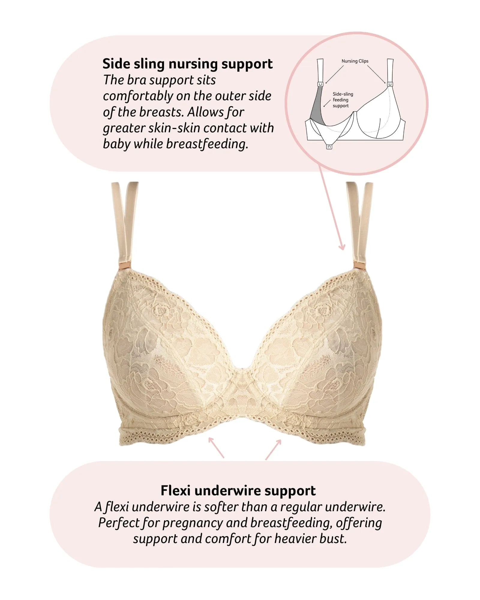 Heroine Plunge Nursing Bra - Sand