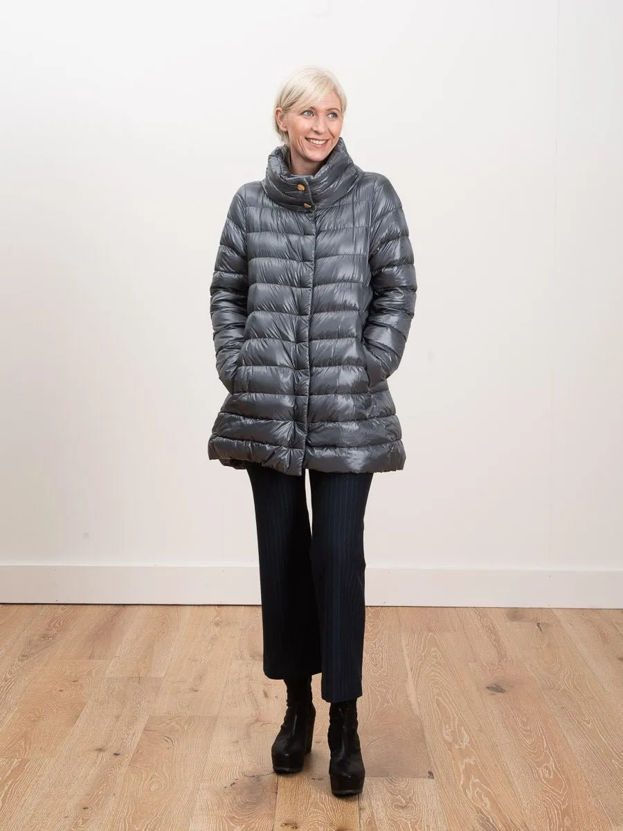 hi lo a-line jacket - slate blue