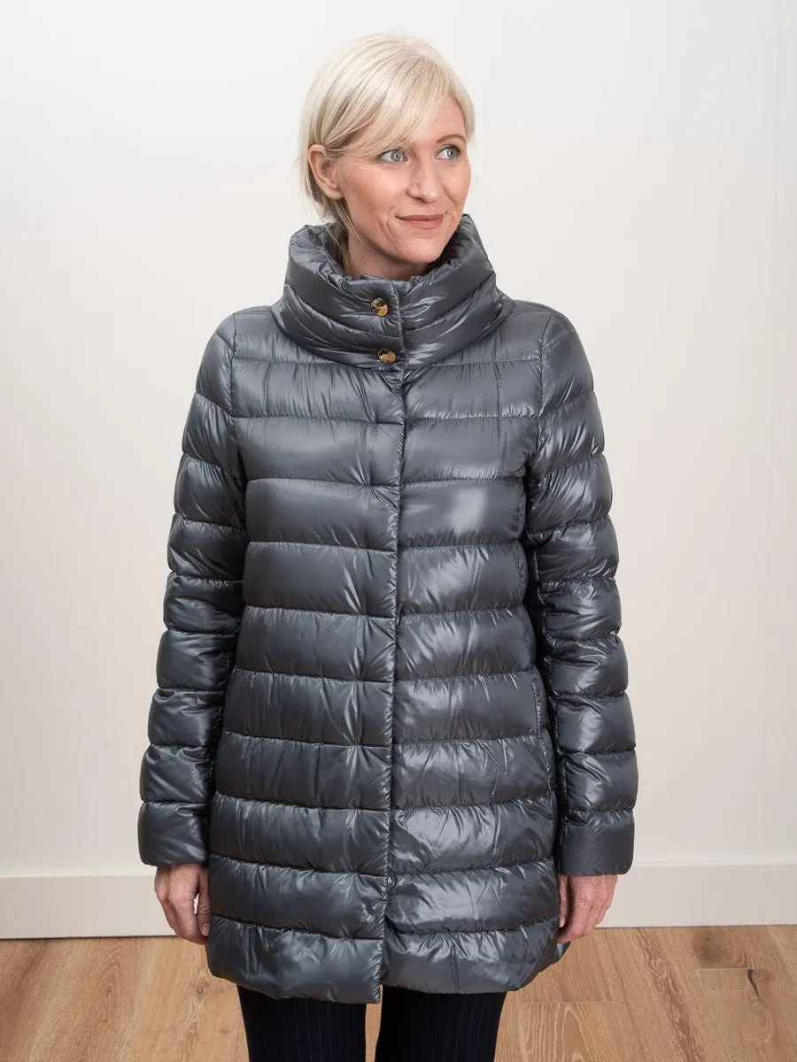 hi lo a-line jacket - slate blue