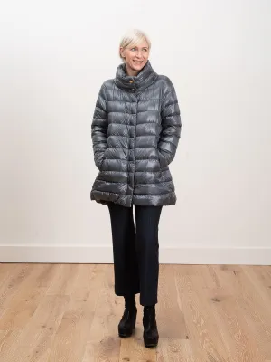 hi lo a-line jacket - slate blue