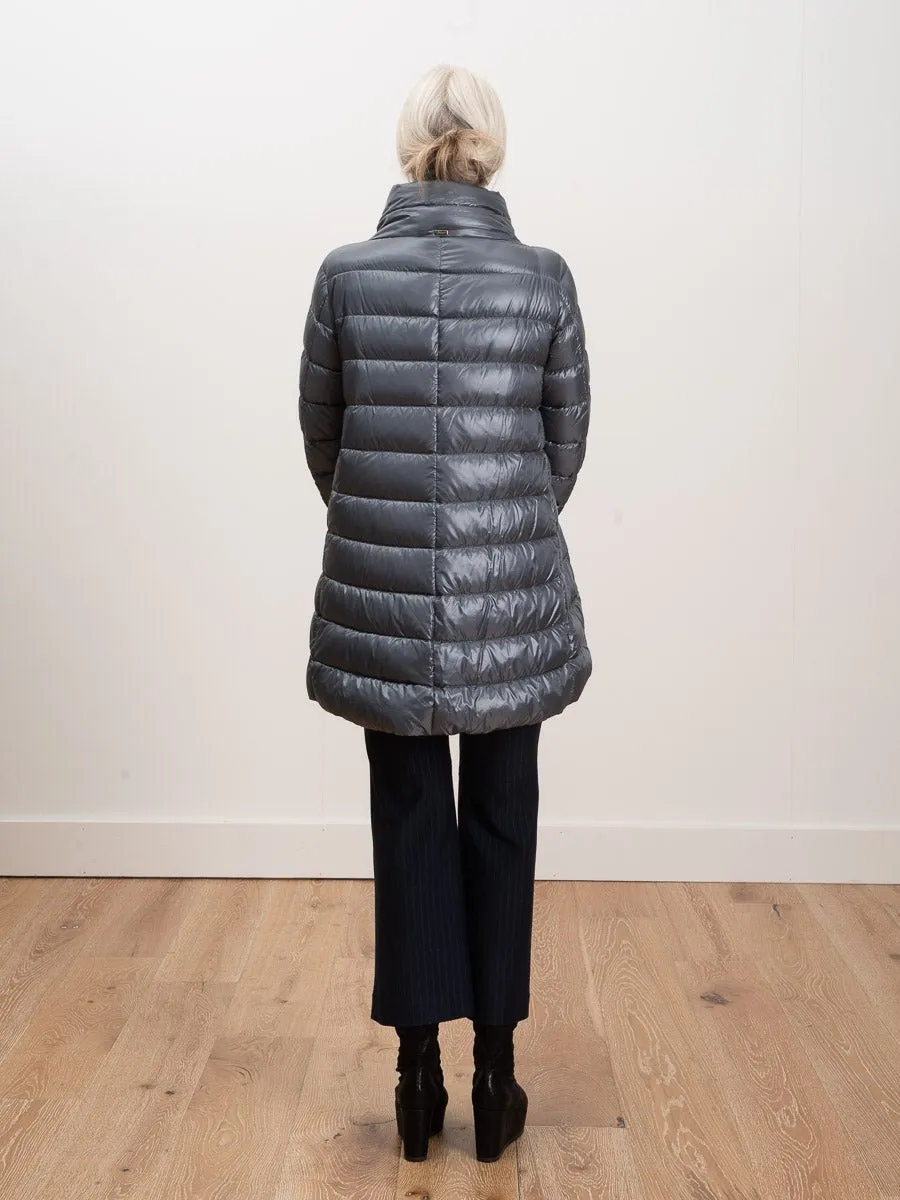 hi lo a-line jacket - slate blue