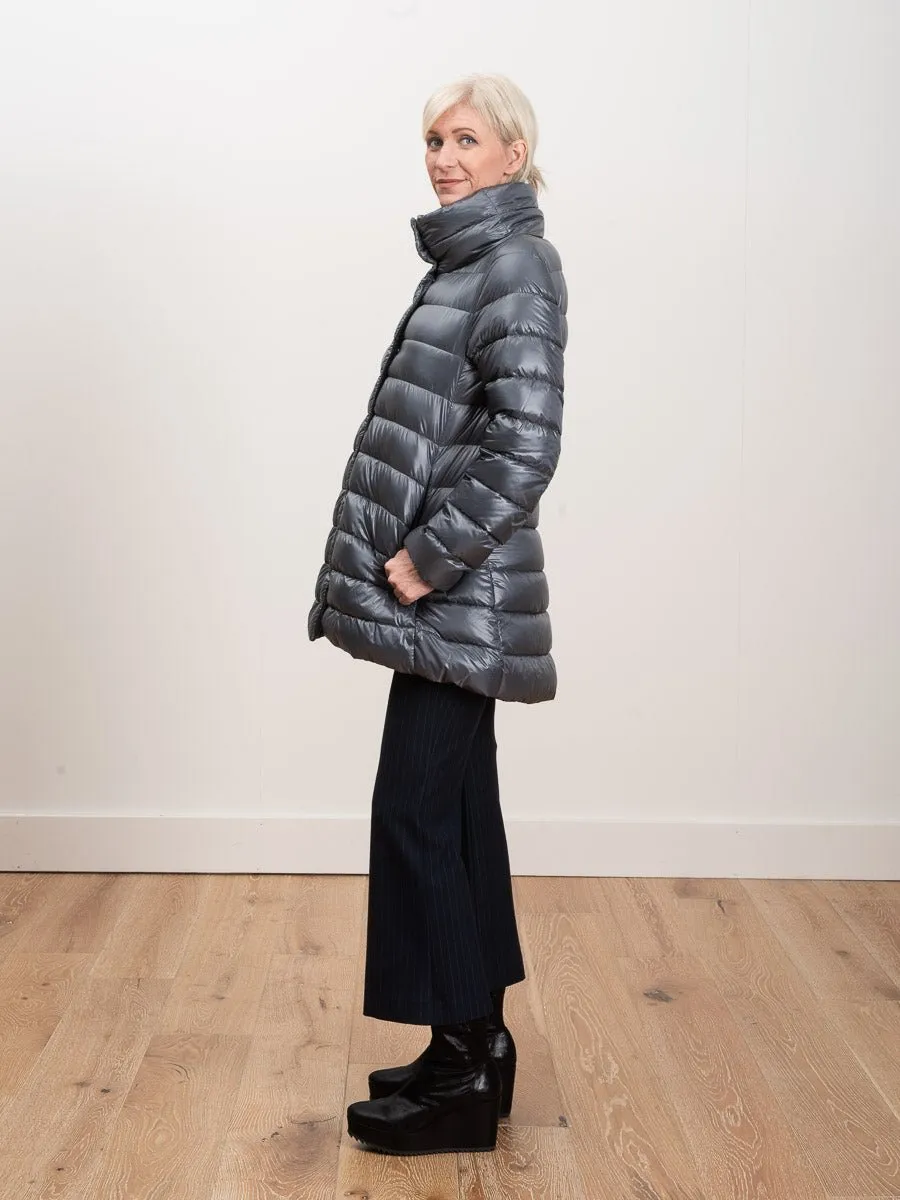 hi lo a-line jacket - slate blue