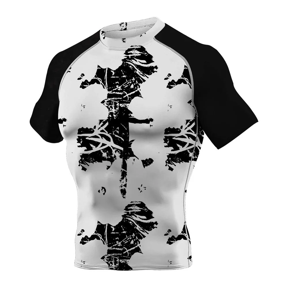 Horse Totem Black White BJJ Rash Guard