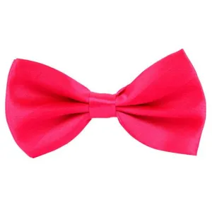 Hot Pink Satin Pre-Tied Bow Tie