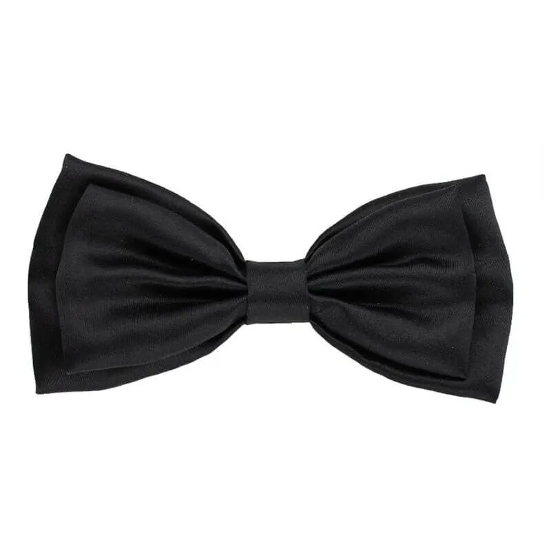 Huxley & Kent Black Satin Bow Tie