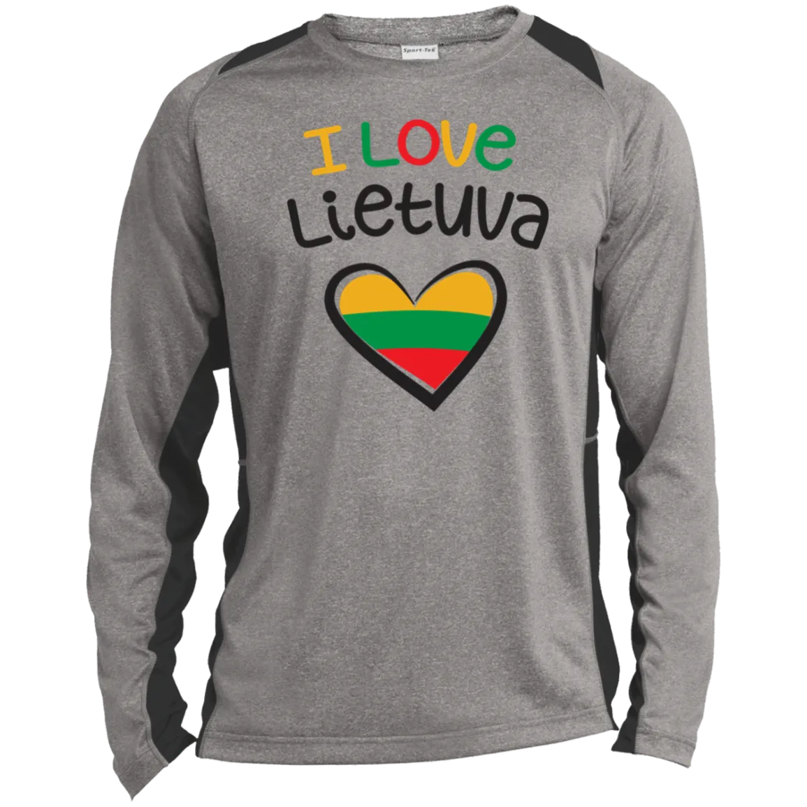 I Love Lietuva - Men's Long Sleeve Colorblock Activewear Performance T