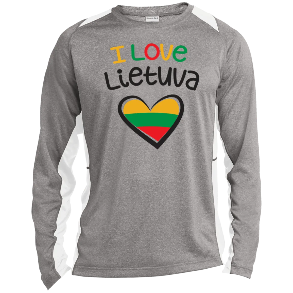 I Love Lietuva - Men's Long Sleeve Colorblock Activewear Performance T