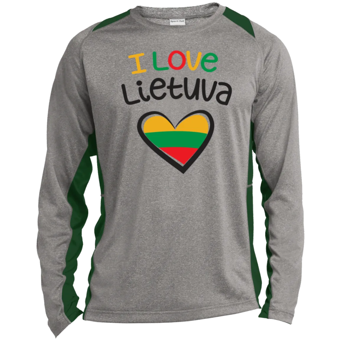 I Love Lietuva - Men's Long Sleeve Colorblock Activewear Performance T